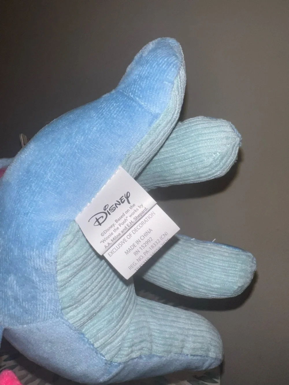 Disney‎ Eeyore Plush Squeaky Dog Toy Winnie the Pooh Blue Donkey NWT